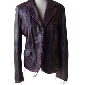 Women's Purple Leather Jacket